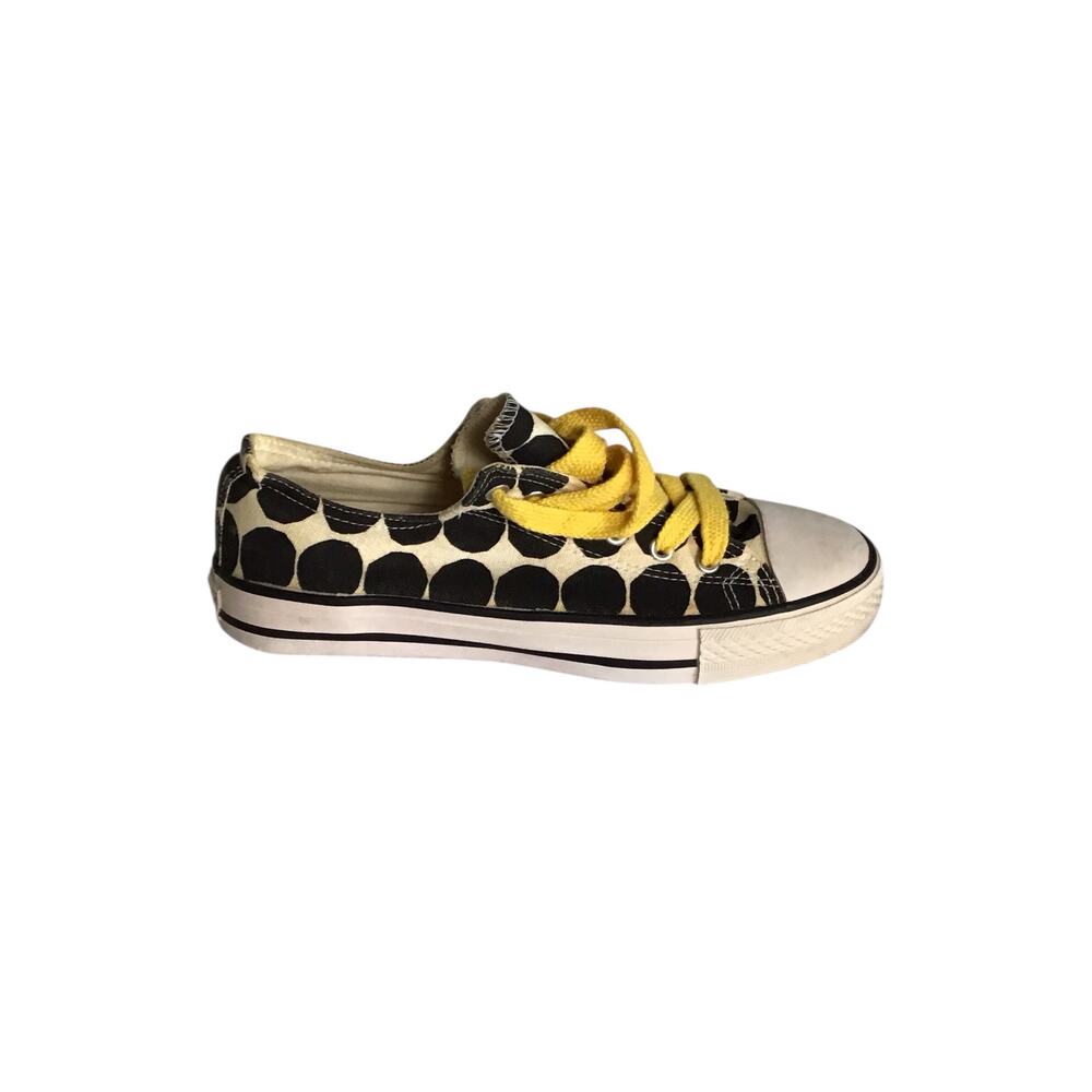 Marimekko Women Low top Polka Dot Canvas Sneakers Black/white EUC